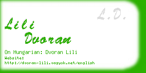 lili dvoran business card